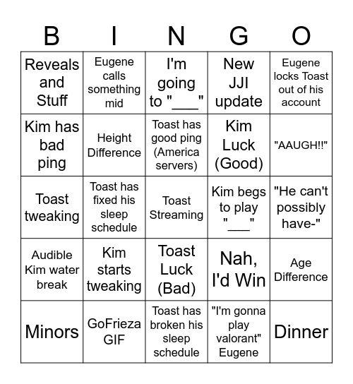 The peak Bingo Card