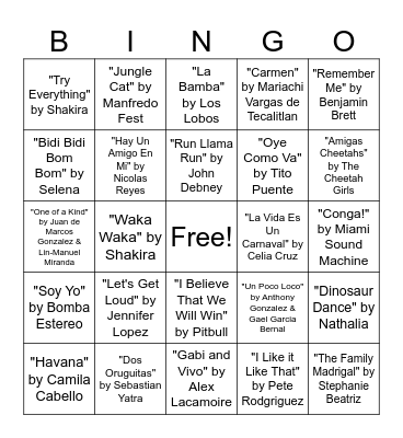 Hispanic Heritage Month Bingo! Bingo Card