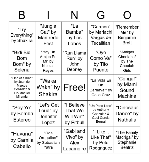 Hispanic Heritage Month Bingo! Bingo Card