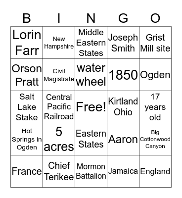 Better by Farr Family Bingo Card