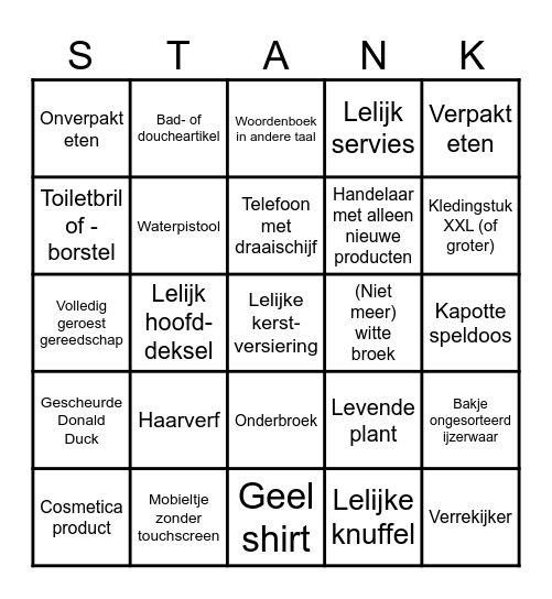 Vlooienmarkt Bingo Card