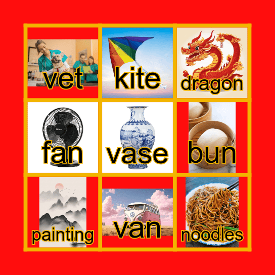 I Love China! Bingo Card