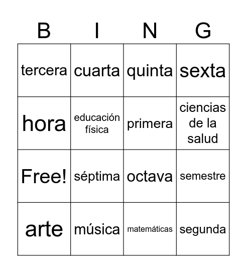 2.1 All pic vocabs Bingo Card