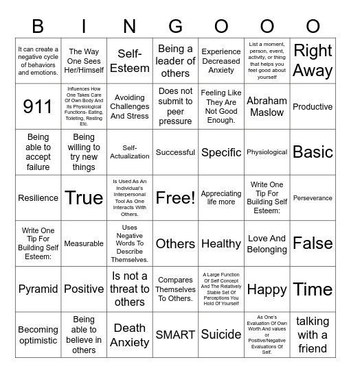 Human Studies Midterm Review Bingo Card