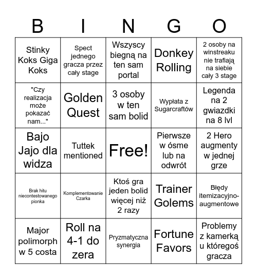 GX TFT BINGO Card