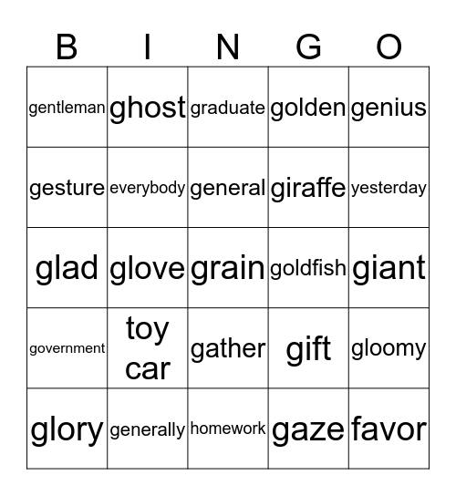 Unit 3 Bingo Card