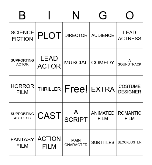 FILM AND CINEMA Bingo Card