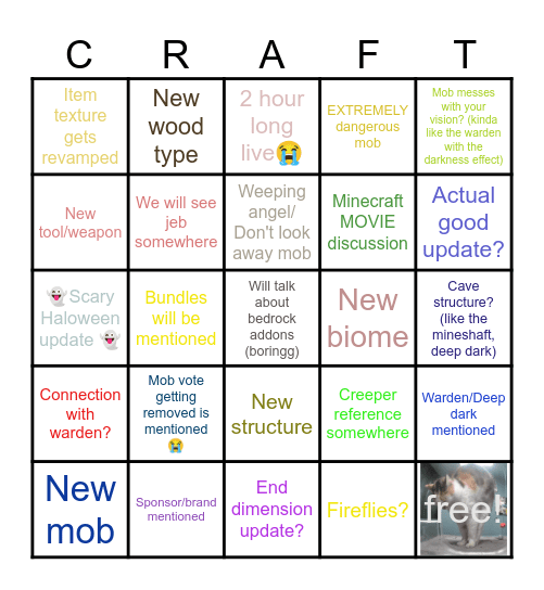 MINECRAFT LIVE BINGO!!! Bingo Card