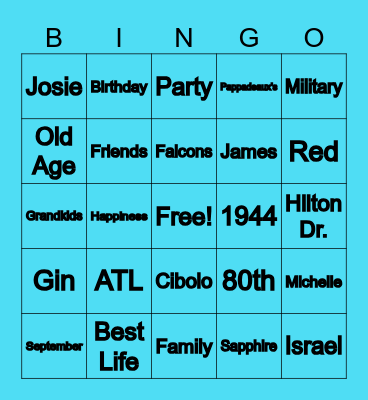 Birthday Bingo Card