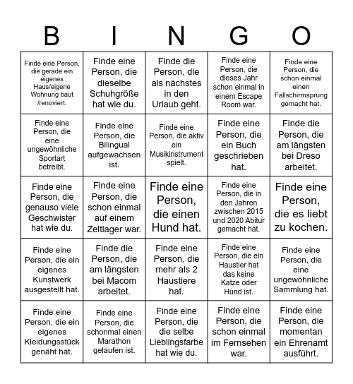 Bingo - Dreso & Macom Bingo Card