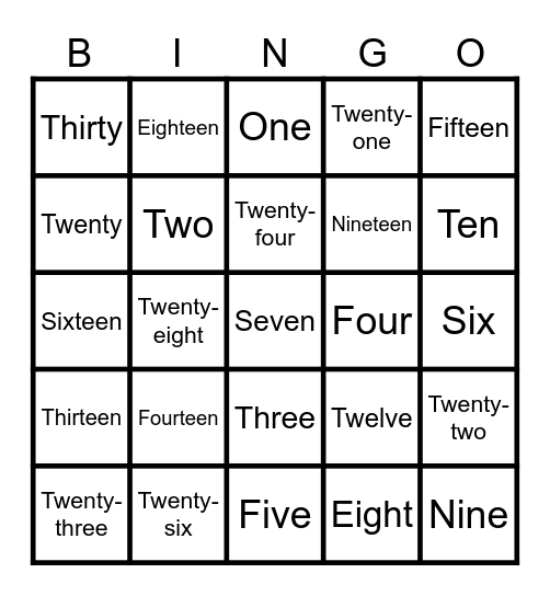 Test Bingo Card