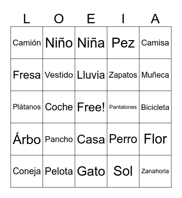 Loteria Bingo Card