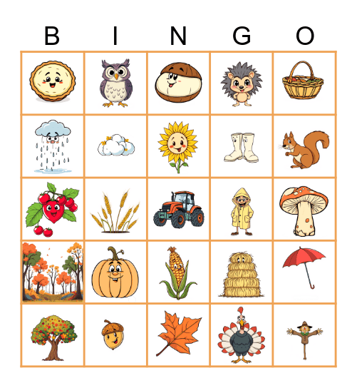 Autumn Bingo Card