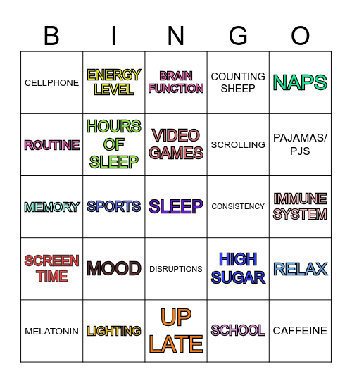 SLEEP BINGO Card