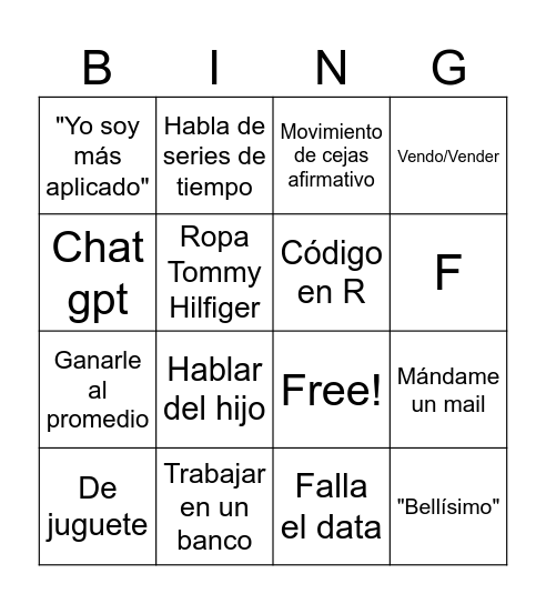 Olea Bingo Card