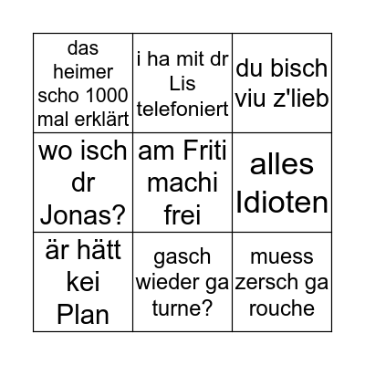 Manca Bingo Card