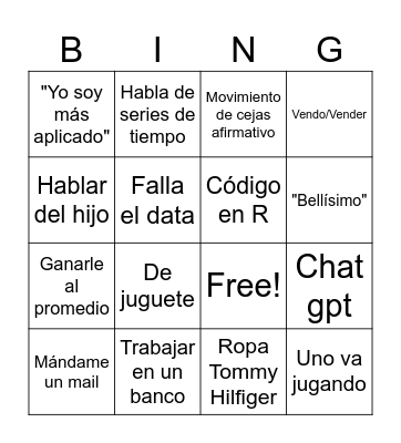 Olea Bingo Card