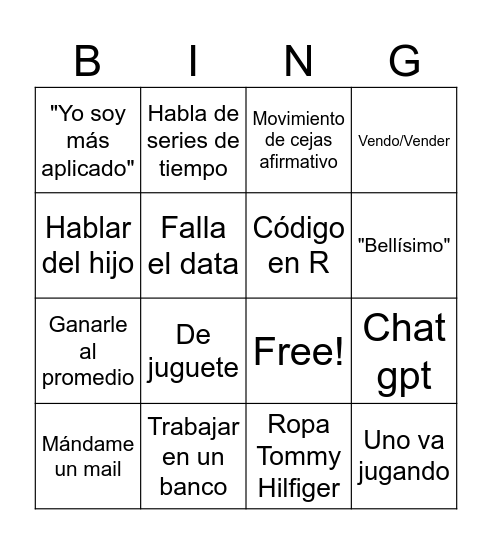 Olea Bingo Card