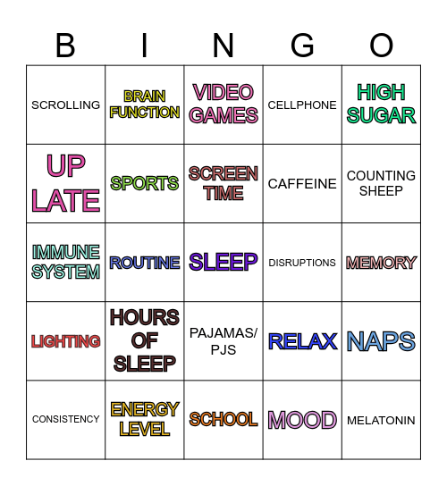 SLEEP BINGO Card