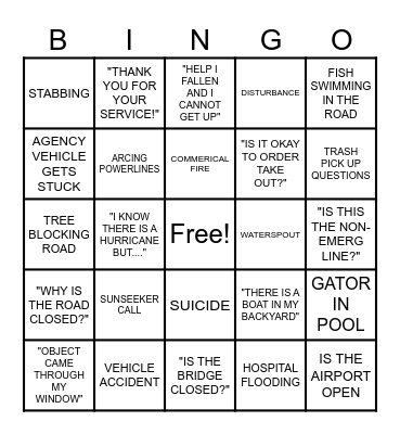 HURRICANE HELENE Bingo Card