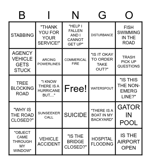 HURRICANE HELENE Bingo Card