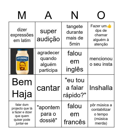 Elmano Bingo Card