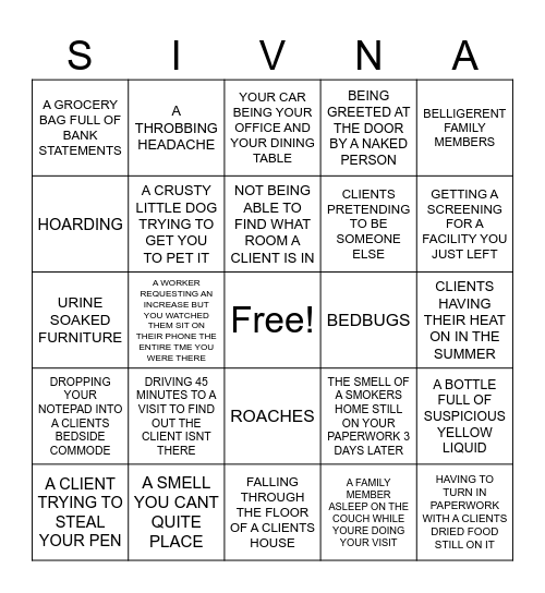 CASE MANAGER BINGO Card