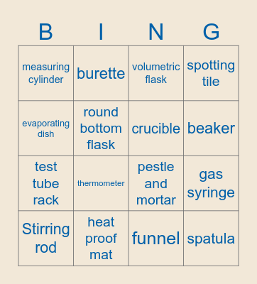 Chemistry Bingo Card