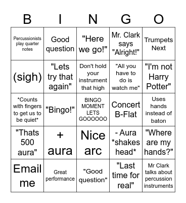 6th Grade Mr Clark Bingo 9/27/24 Bingo Card