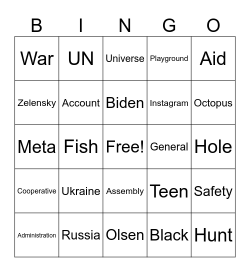 CNN 10 9/26/24 Bingo Card