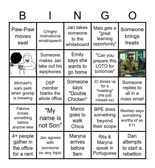 USP Office Bingo Card