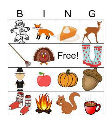 Fall Items #3 Bingo Card