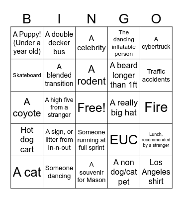 LA #2 Bingo Card