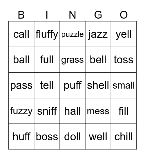 Phonics Focus 2 Bingo Card