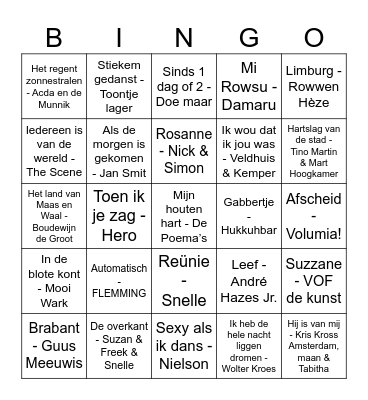 Familieweekend 2024 Bingo Card