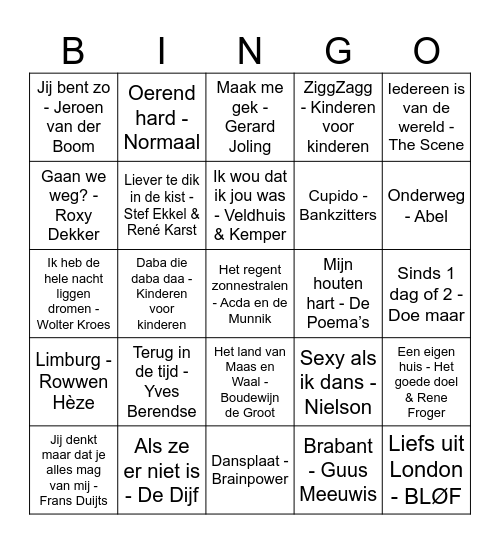Familieweekend 2024 Bingo Card