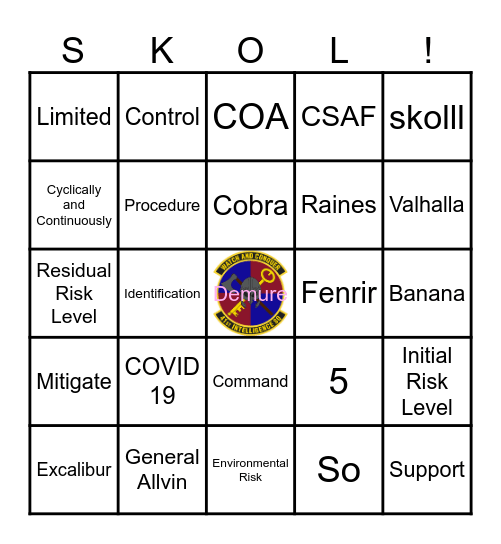 IRR Bingo Card