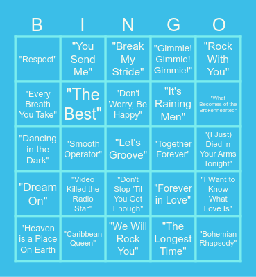 Gettin' Trivial Bingo Card