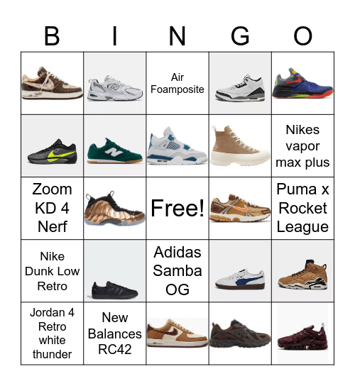 Shoe Fanatic!!! Bingo Card