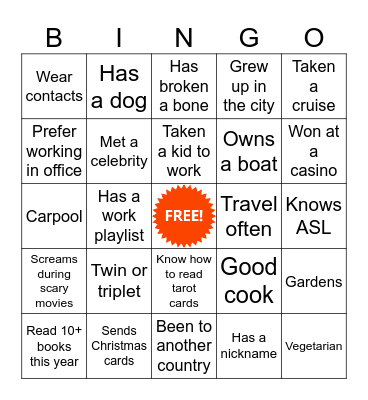 PSAS Bingo Card