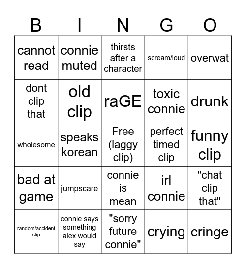 concon clips Bingo Card