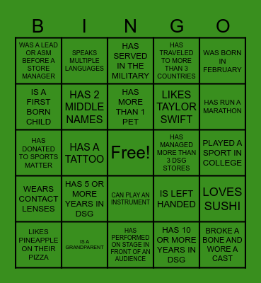 OVR BINGO FIND SOMEONE WHO Bingo Card