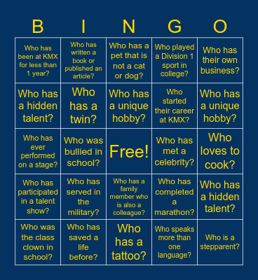 Common Ground Bingo Card