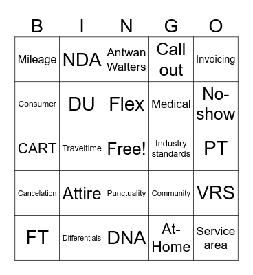 Purple Bingo Card