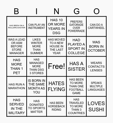 OVR ICE BREAKER BINGO Card