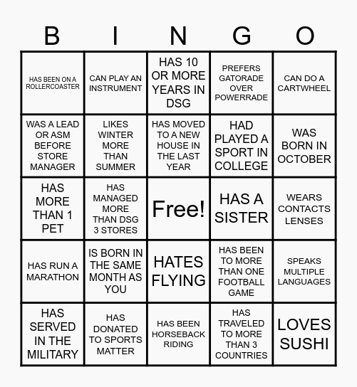 OVR ICE BREAKER BINGO Card