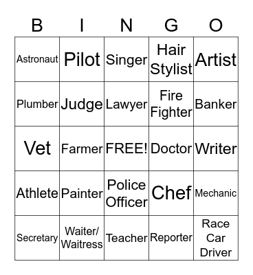 Career Bingo Card