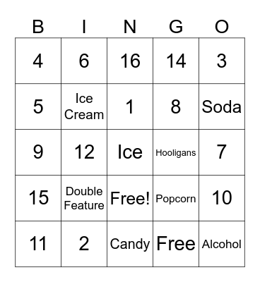 Regal Bingo Card