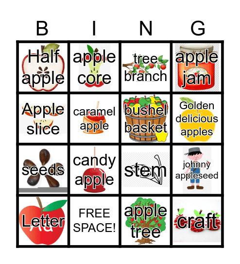 APPLES, APPLES, APPLES Bingo Card