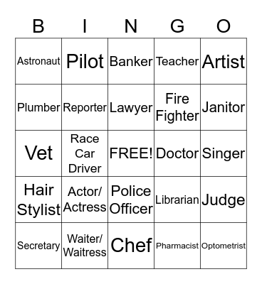 Career Bingo Card